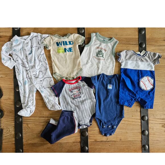 Infant Boy 7 piece one piece bundle sz 6M - Picture 1 of 5